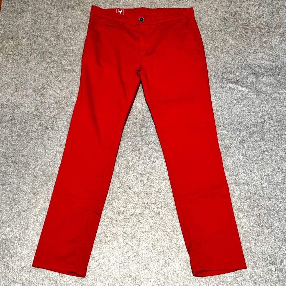 BYTOM (Poland) Spodnie Red Slim Fit Stretch Denim Pants. Size 34.